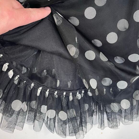 SCOTT MCCLINTOCK Vintage Women’s Black and White Polka Dot Mini Dress - Picture 3 of 5